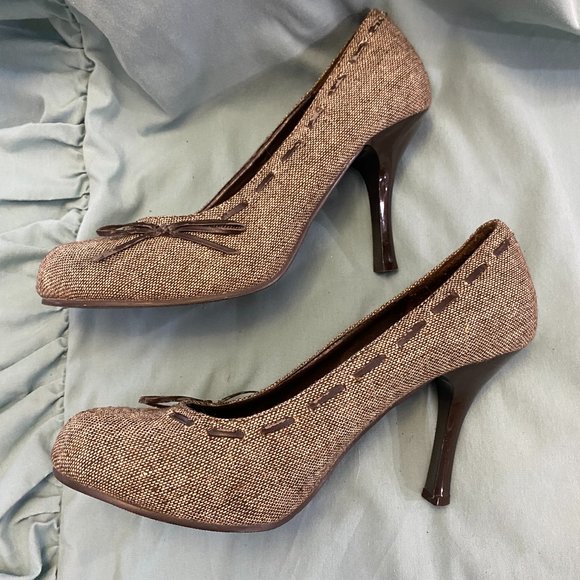 Maurices Brown Tweedy High Heeled Pumps~8 - Picture 6 of 14